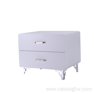 Bedroom Furniture 3 Drawer Bedside Table Silver Mirror Nightstand for Home Hotel